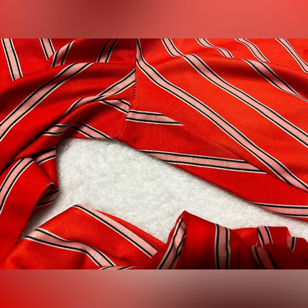 Red striped Top Shop bell bottoms - stretch waistband, stripes, size 8 - Picture 6 of 6